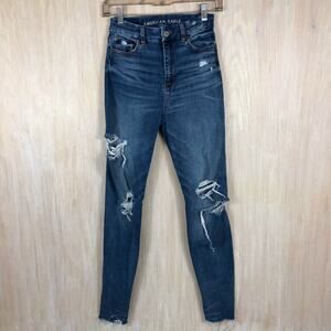 American Eagle Super Stretch Curvy Super High Rise Jegging Skinny Denim Jeans 00